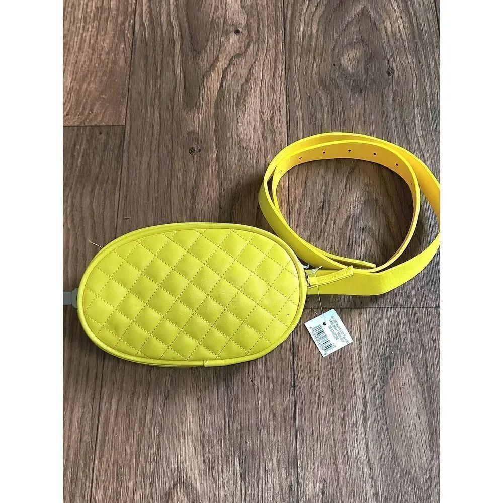 Yellow Quilted Belt Bag